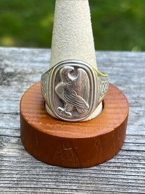 Georg Jensen 1982 Sterling Silver 925 Eagle Signet Ring